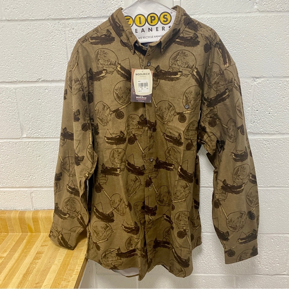 NWT Woolrich XL Canoe Tan Button up